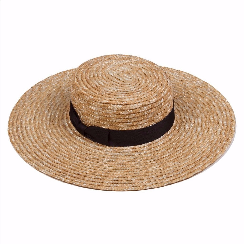 The Spencer Wide Brimmed Boater (Straw/Black)